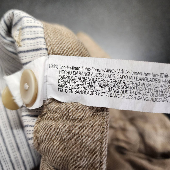 Zara Pants Zara Mens Linen Drawstring Pants Tan Size 36 Poshmark
